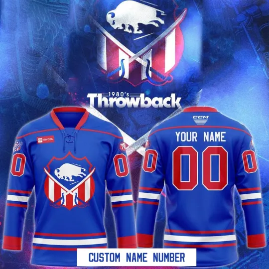 Discover Personalized Rochester Americans 1980’s Throwback Night 2026 Lace Hockey Shirt