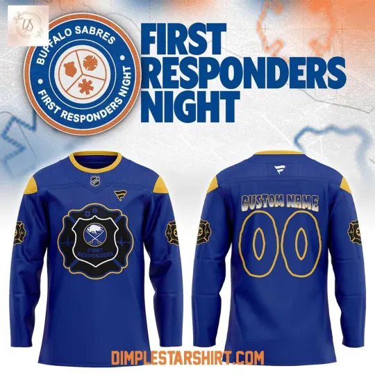 Discover Custom Buffalo Sabres First Responders Night 2026 Blue Hockey Shirt Fan Gear