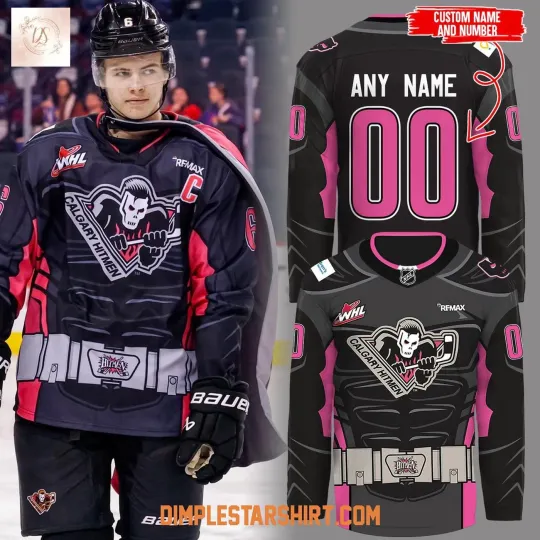 Discover Personalized Calgary Hitmen Be A Superhero Hockey Shirt Men's Fan Gear Gift