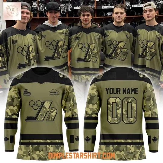 Personalized Les Olympiques de Gatineau Memorial Veterans Hockey Shirt Men's