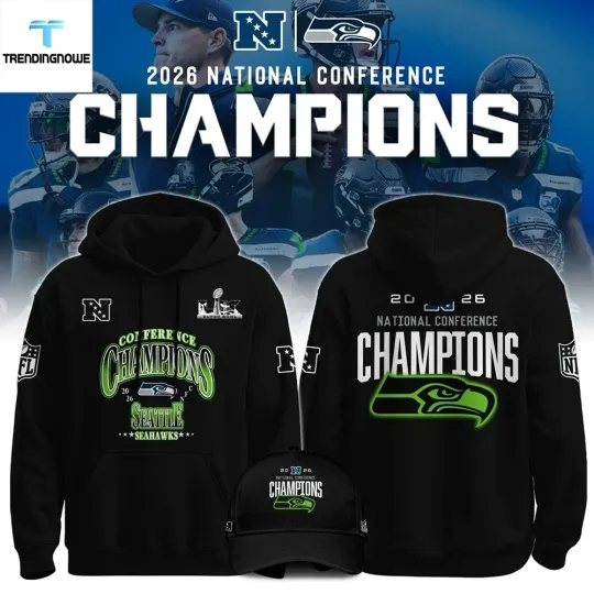 Discover Seattle Seahawk 2026 NFC Champions Super Bowl LX Hoodie