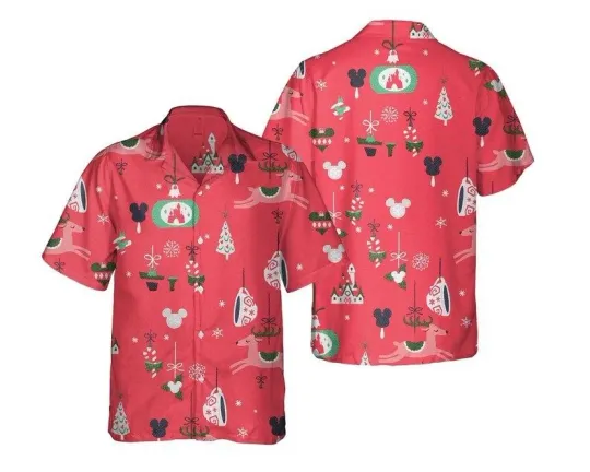 Discover Disney Parks Sleeping Beauty Castle Mickey Food Aloha Hawaiian Shirt