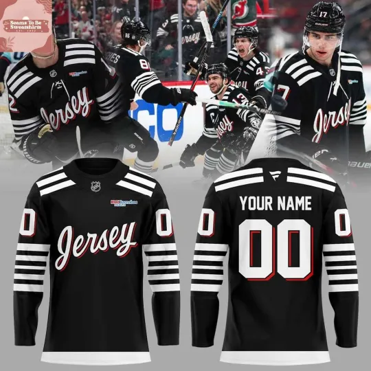 Discover Personalized New Jer.sey Devils Black Third Alternate Premier Hockey Shirt Men's