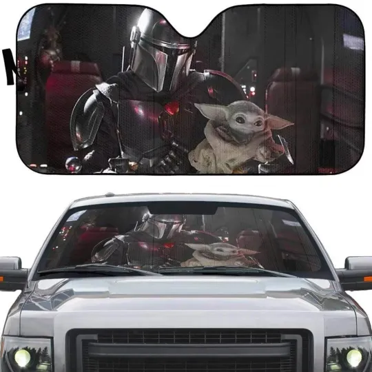 Discover Starwars Auto Sunshade The Mandalorian And Baby Yoda Car Sunshade Grogu Galaxy