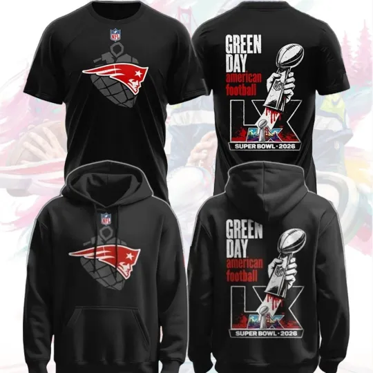 Discover New England Patriots x Green Day Super Bowl LX 2026 Both Side For Fans