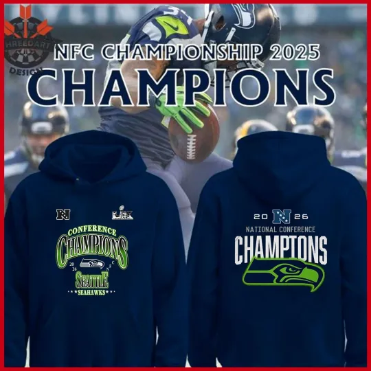 Seattle Seahawks 2026 NFC Champions Super Bowl LX Shirt Hoodie Gift For Fans