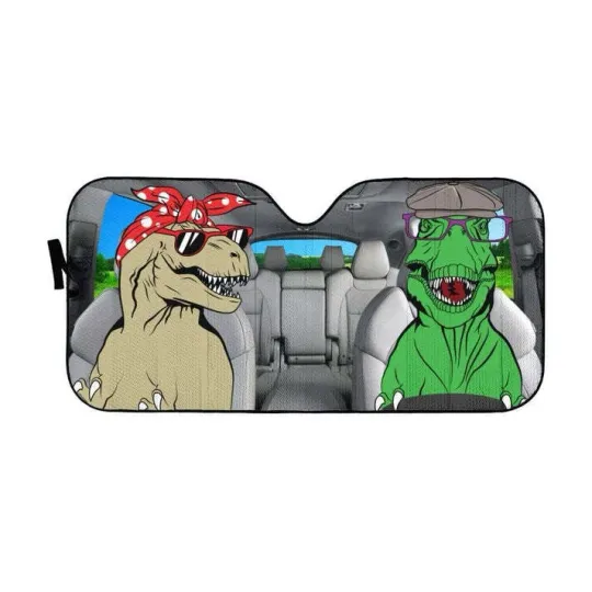 Discover Saurus Rex Family Car Auto Sunshade
