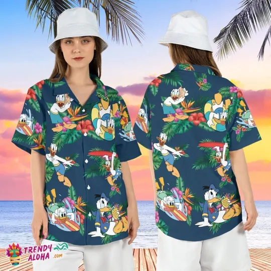Discover Tropical Donald Duck Hibiscus Disney Trip Aloha Summer Shirt