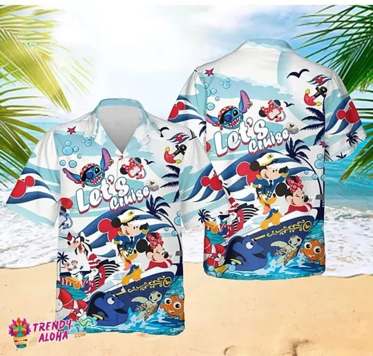 Discover Family Matching Disney Cruise Vacation Themed Hawaiian Aloha Shirt