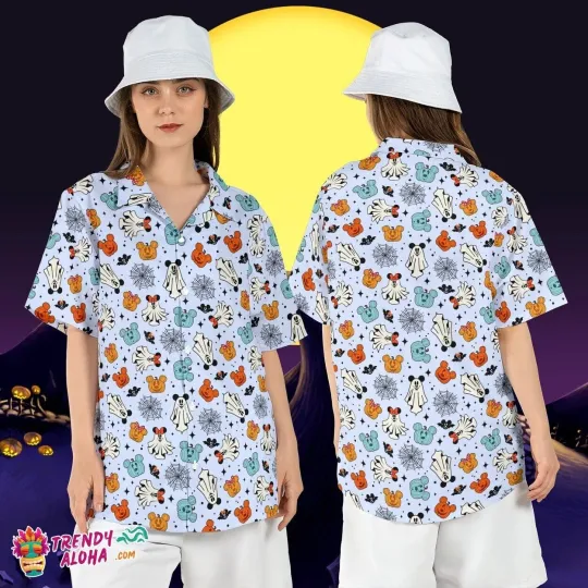 Discover Spooky Mickey Halloween Ghost Pumpkin Disney Boo Aloha Shirt