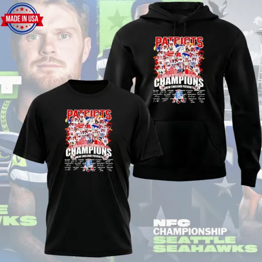 Discover NE Patriots 2026 AFC Champions City Skyline Hoodie