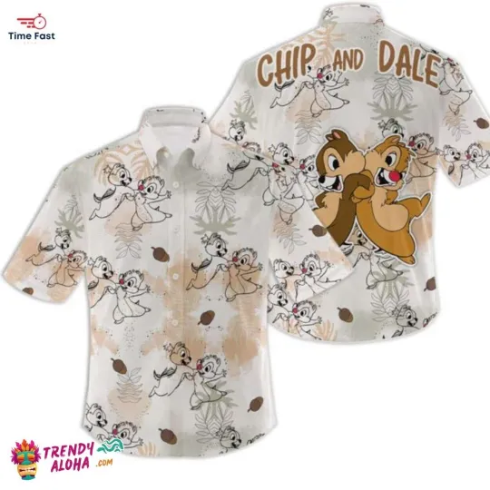 Discover Chip N Dale Nutty Disney Fun Summer Hawaiian Shirt Eye