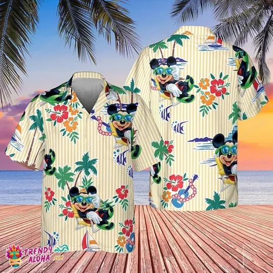 Discover Mickey Mouse Pirate Disney Tropical Holiday Beach Shirt