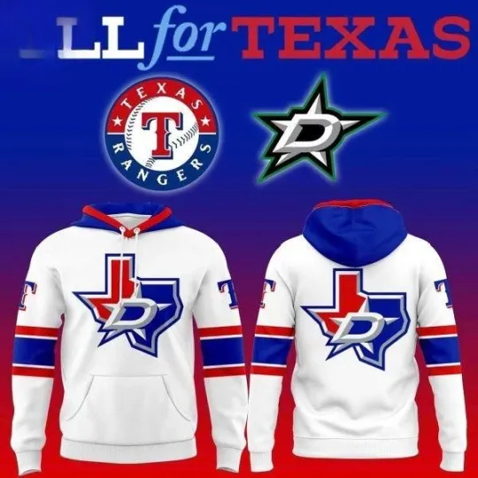Discover Rangers x Stars Night All for Texas 2026 Hoodie