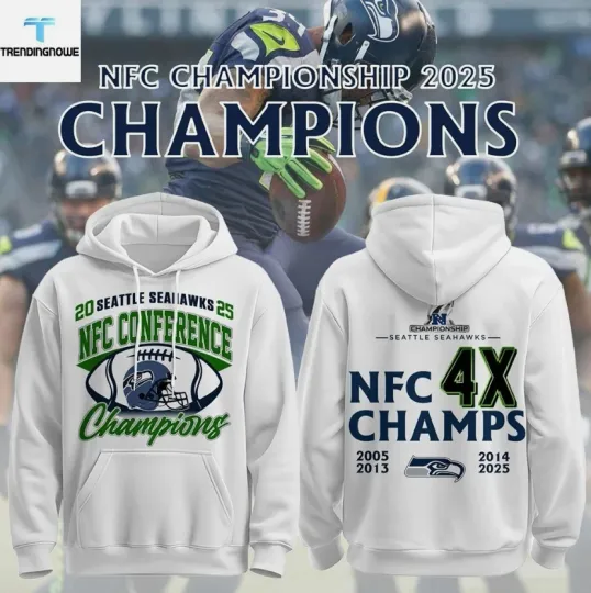 Seattle 2026 NFC Champions 4X Conference Champs Super Bowl LX Hoodie