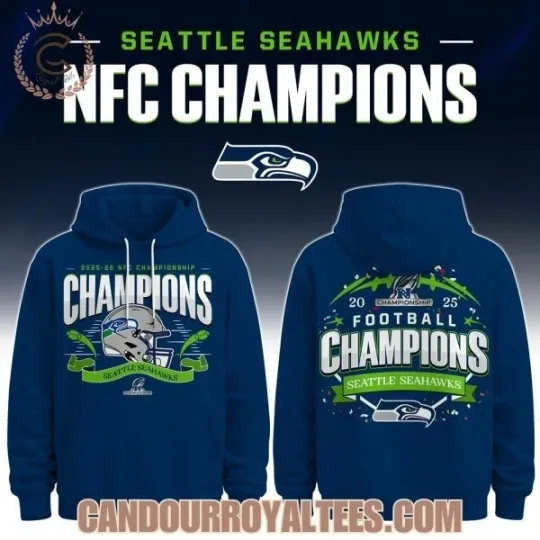 Seattle Seahawk 2025-26 NFC Championship Champions Hoodie