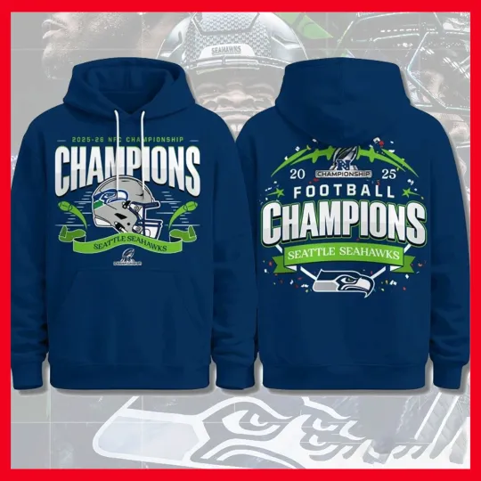 Seattle Seahawks 2025 NFC Champions Hoodie 2025 National Football