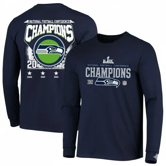 Seattle Seahawks 2025 NFC Champions T-Shirt, The Hawks Super Bowl LX Long Sleeve