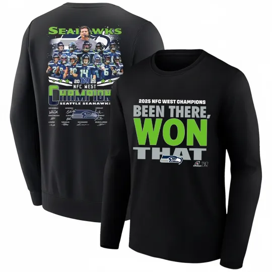 Discover Seattle Seahawks 2025 NFC West Division Champions Two Long Sleeve