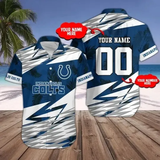 Discover Indianapolis Football Team Coltss Hawaiian Button Down Shirt