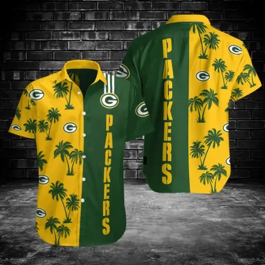 Discover Green Bay Football Team Packerss Hawaiian Button Down Shirt
