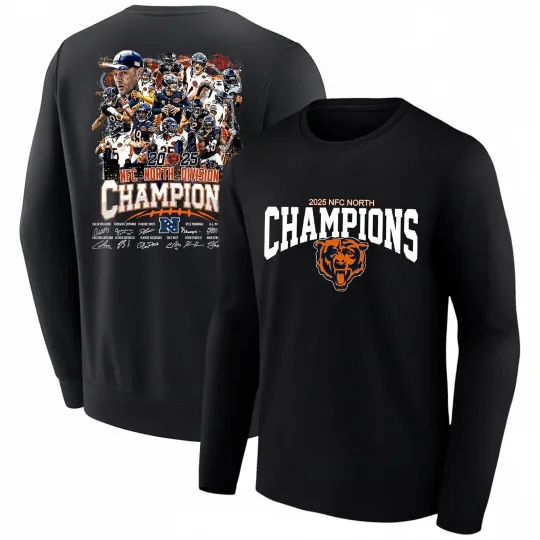Chicago Bears 2025 NFC North Division Champions Long Sleeve