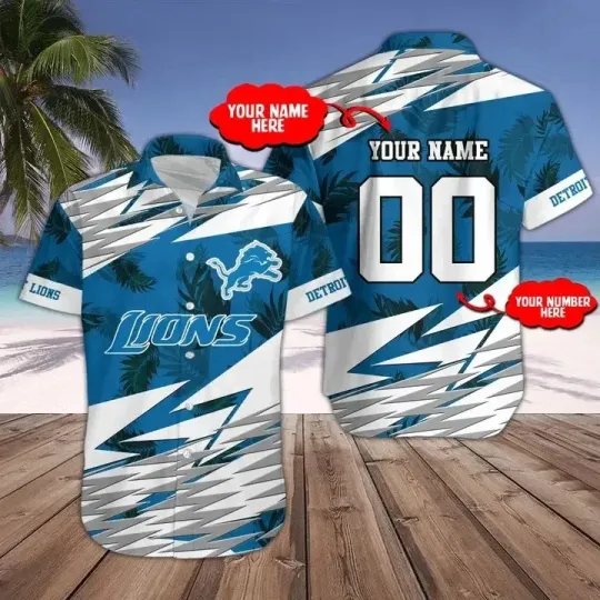 Discover Detroit Football Team Lionss Hawaiian Button Down Shirt
