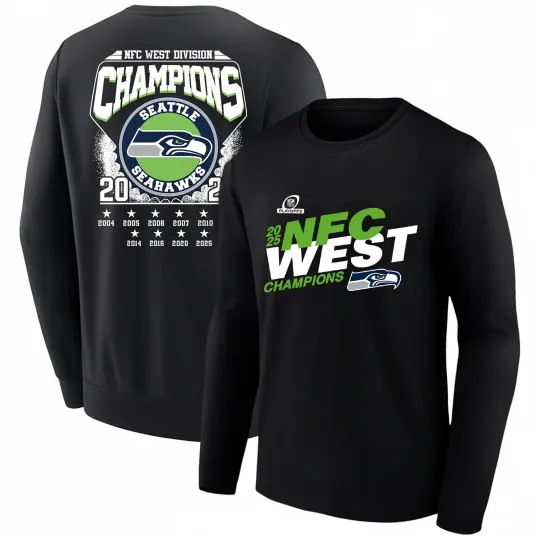 Discover Seattle Seahawks NFC West Champions 2025 Long Sleeve
