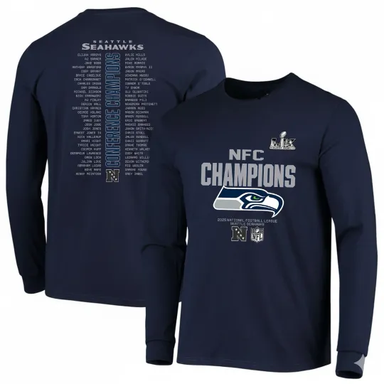 Discover New England Patriots 2025 AFC Champions Roster Long Sleeve, Gift For Fans