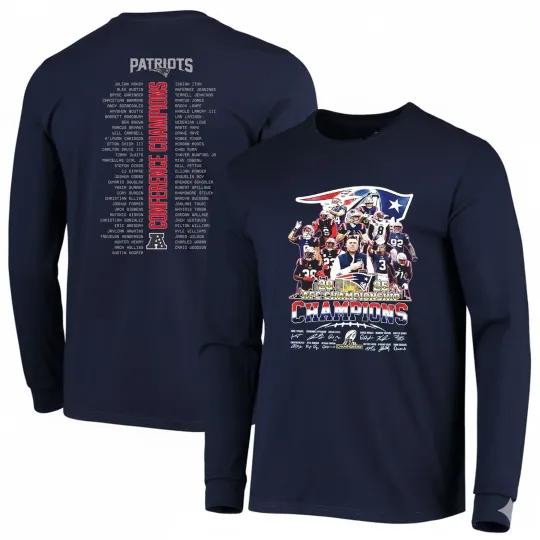 Discover New England Patriots 2025 AFC Championship 2Sided Long Sleeve, Gift For Fans
