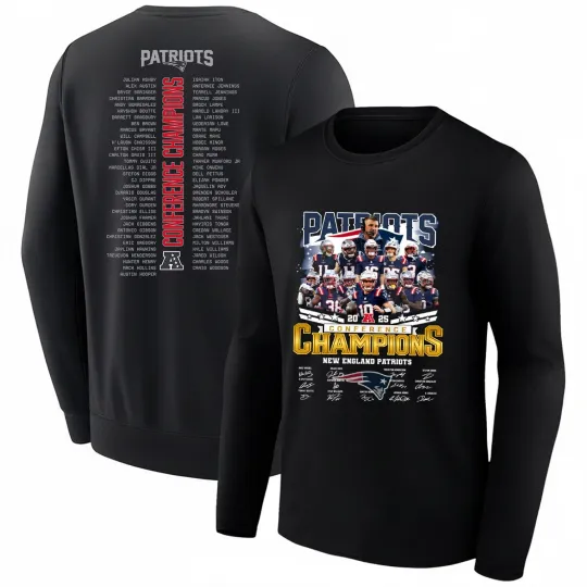 Discover New England Patriots 2025 AFC Championship 2Sided Long Sleeve, Gift For Fans