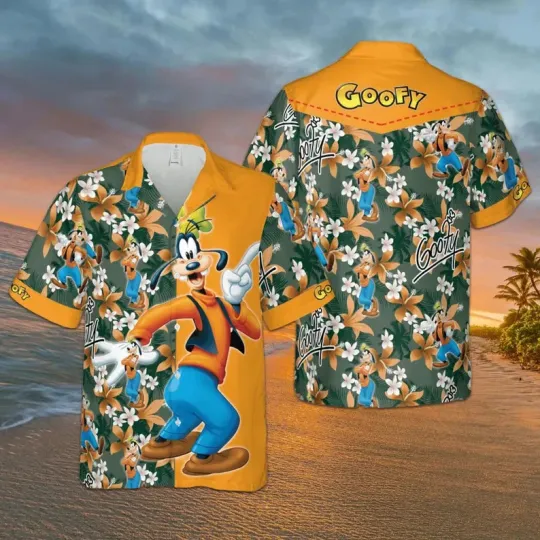 Discover Disney Goofy Tropical Summer Vacation Aloha Hawaiian Shirt