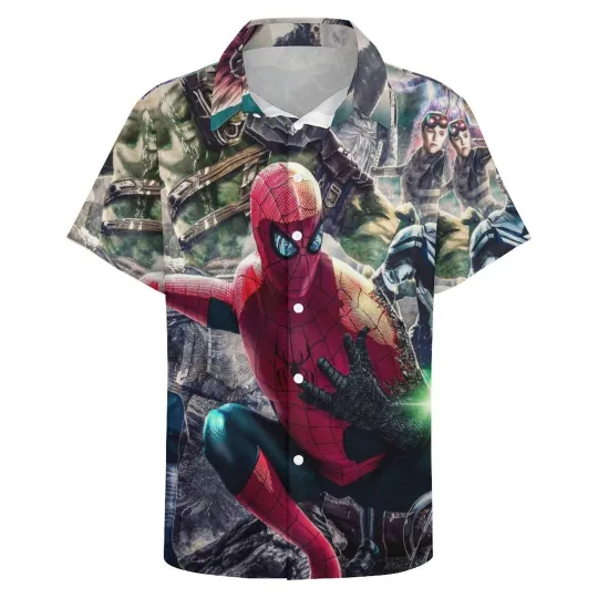 Discover Disney Marvel Spider Man Venomize Casual Summer Beach Aloha White Hawaiian Shirt