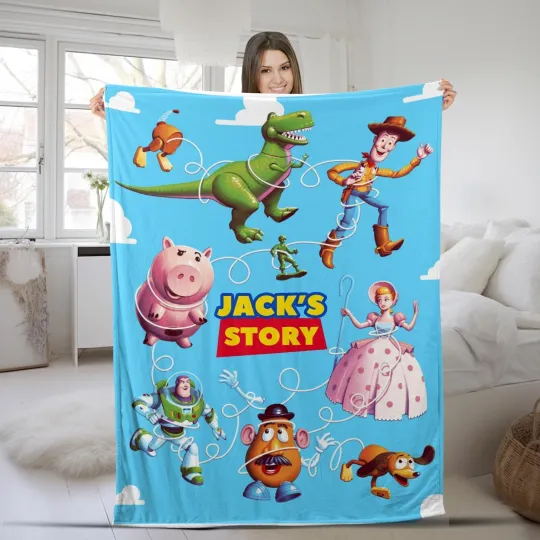 Discover Personalized Toy Story Characters Fleece Blanket Buzz Lightyear Woody Jessie