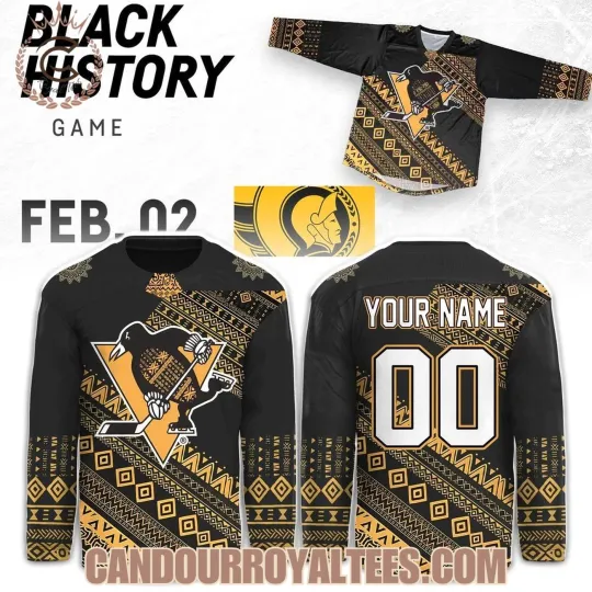 Discover Personalized Pittsburgh Penguins 2026 Black History Month Hockey Shirt Fan Gear