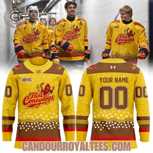 Discover Personalized Flint Firebirds Coneydogs Uniform 2026 Hockey Shirt Men's Fan Gear