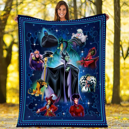 Villains Fleece Blanket featuring Dr. Facilier, Evil Queen, Maleficent, Cruella de Vil