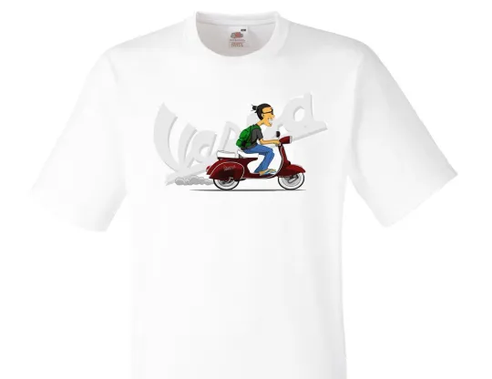 Discover Vespa Scooter Fun White T-Shirt