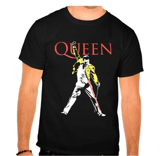 Discover Queen Freddie Mercury Rock Band T-Shirt Black