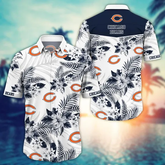 Discover Chicago Football Tropical Elegance Hawaiian  , Gift For Fans, Gift For Friends