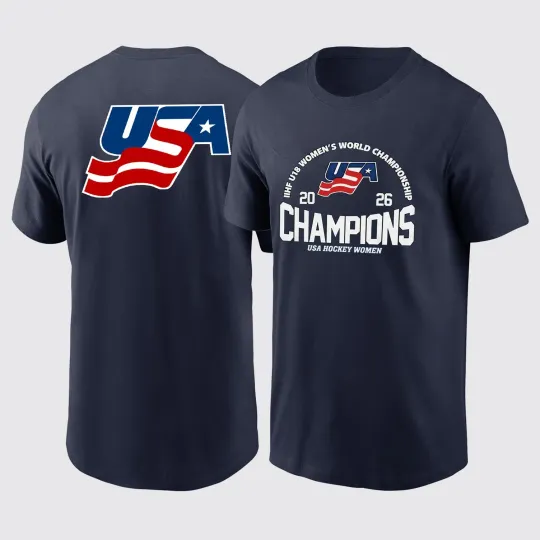 Discover USA Team 2026 IIHF U18 Women's World Champions Celebrate TShirt