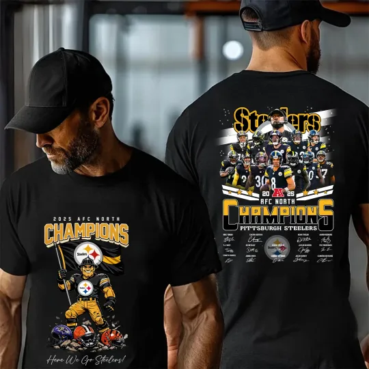 Discover Pittsburgh Steeler 2025 AFC North Division Champions Two TShirt