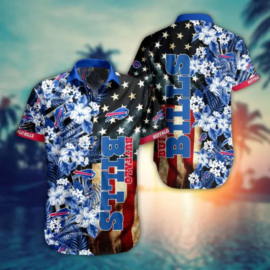 Buffalo Bills Hawaiian Shirt Buffalo Bills American Flag Hawaii Shirt