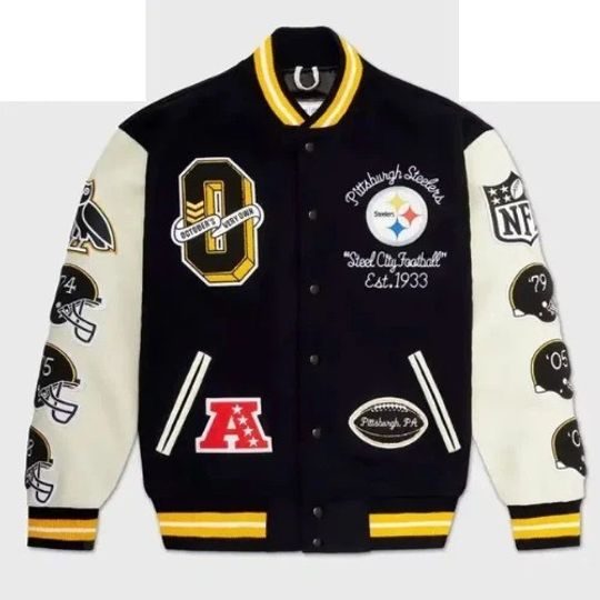 Pittsburgh Steeler Snoop Dogg Black Wool Sleeves Men's Jacket