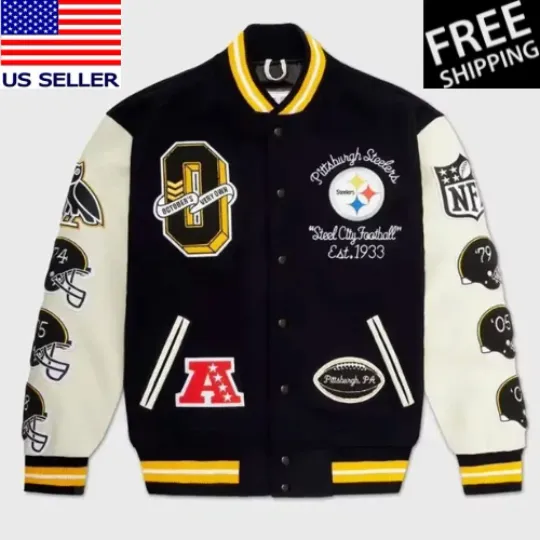 Discover Pittsburgh Steeler Snoop Dogg Black Wool Sleeves Men's Jacket