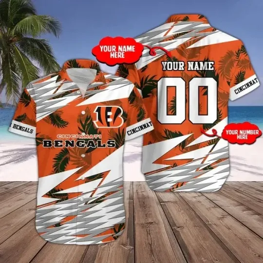 Discover Cincinnati Football Team Bengalss Hawaiian Button Down Shirt