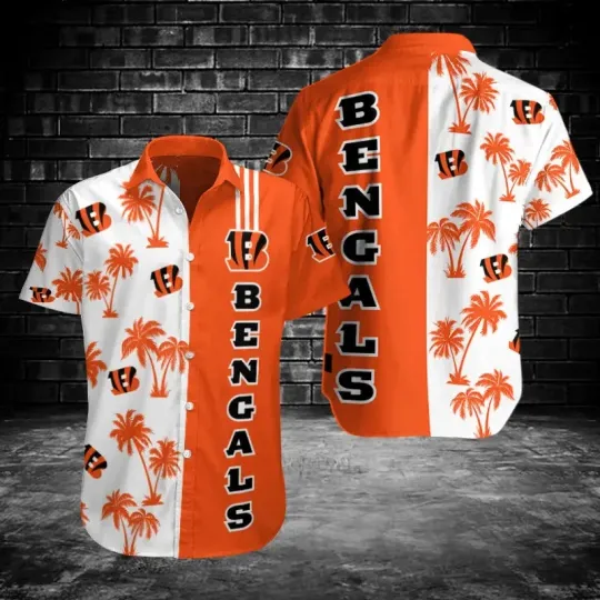 Discover Cincinnati Football Team Bengalss Hawaiian Button Down Shirt