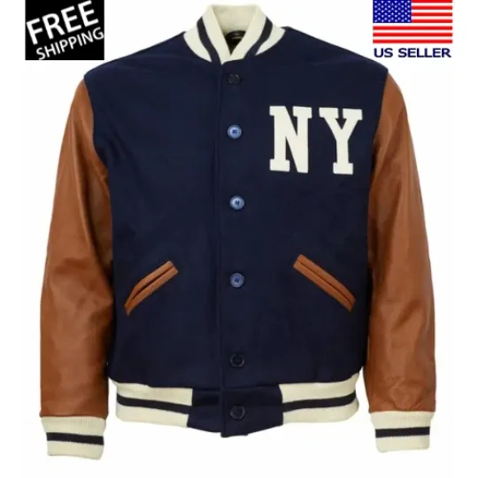 Discover 1940 New York Yankees Navy Blue Wool Sleeves Varsity Jacket