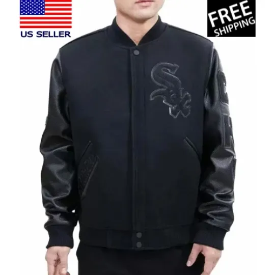 Discover Chicago White Sox Black Wool Sleeves Letterman Varsity Jacket