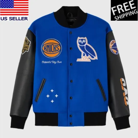 Discover NY New York Knicks October Very Own Royal Wool Sleeves Varsity Jacket